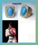 Verguld-over-Sterling zilver Turquoise Concert -Tour - Ring